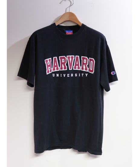【古着】CHAMPION HARVARD UNIVERSITY T Black Size L