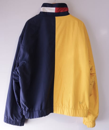 【古着】TOMMY HILFIGER REVERSIBLE JACKET Yellow/Navy/Green Size XL