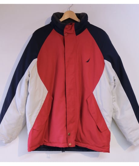【古着】NAUTICA REVERSIBLE DOWN JACKET Red/Navy/White Size L