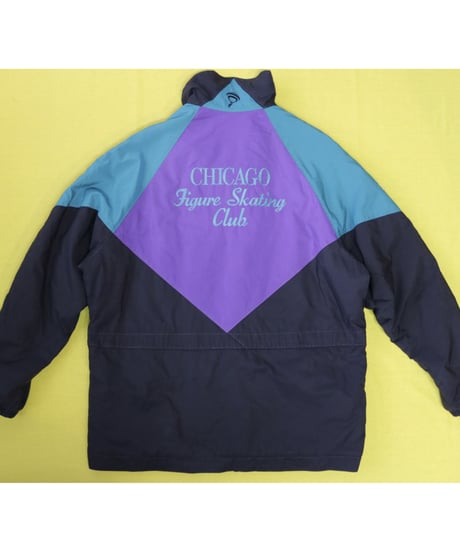 【古着】JAMMIN QUILTED NYLON JACKET  Purple/Green/Black Size L