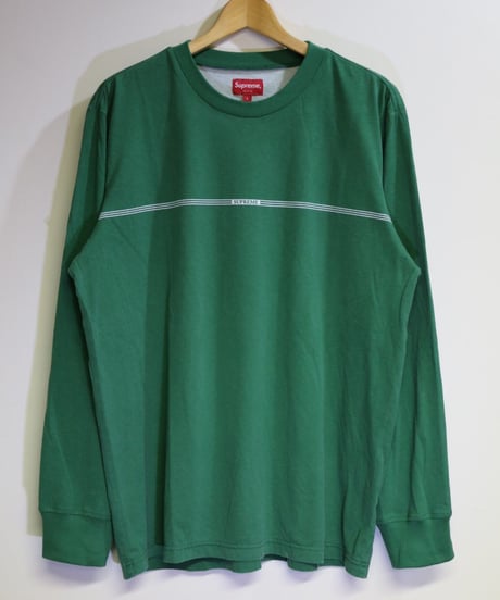 Supreme 18FW Printed Stripe L/S Top Green L size