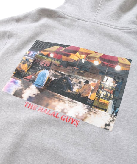 LFYT × THE HALAL GUYS VENDORS HOODED SWEATSHIRT HEATHER GRAY Size XL