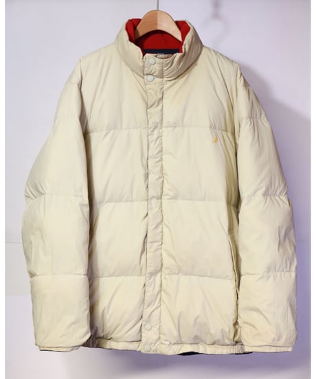 【古着】NAUTICA REVERSIBLE DOWN JACKET Navy/Red/Ivory Size XXL