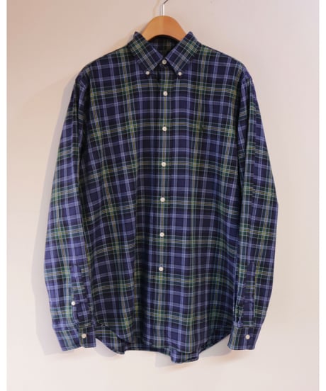 【古着】POLO RALPH LAUREN CHECK BD SHIRTS タータンチェック Navy/Green Size L