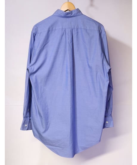【古着】LANDS’ END BMW LOGO BUTTON DOWN SHIRT Sky Blue Size Regular