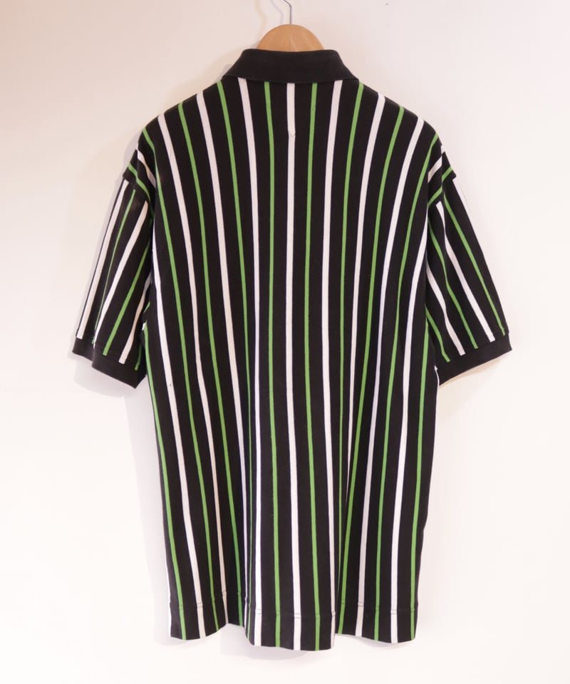 古着】TOMMY HILFIGER ポロシャツ ストライプ Black/Green Size