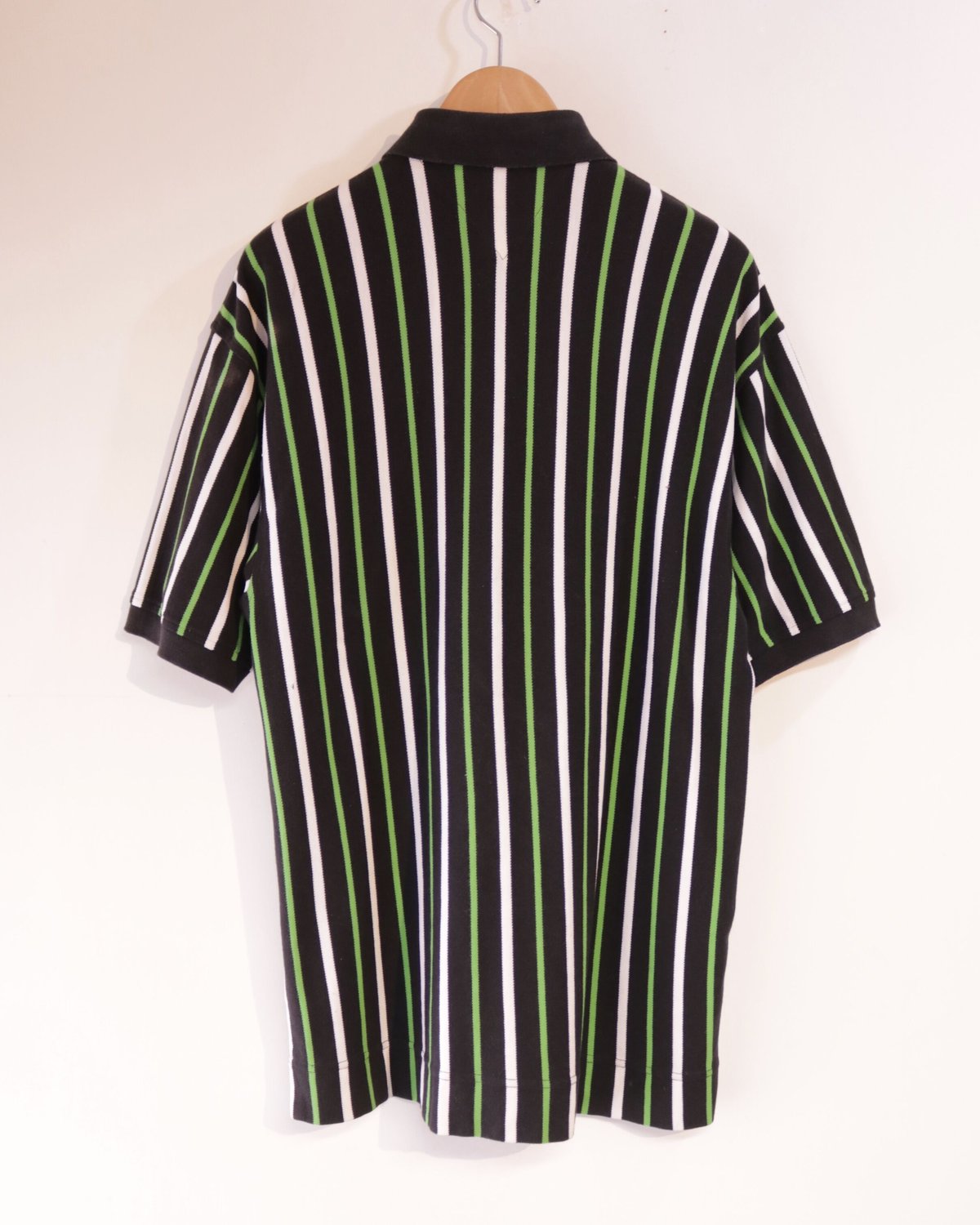 古着】TOMMY HILFIGER ポロシャツ ストライプ Black/Green Size
