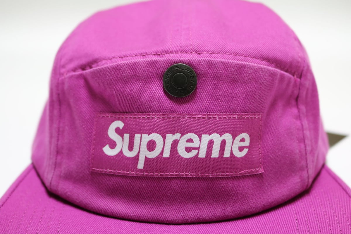 SUPREME 18AW Snap Button Pocket Camp Cap Magent