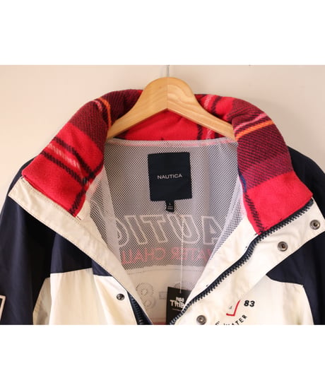 【古着】NAUTICA NYLON JACKET Red/Navy/White Size L