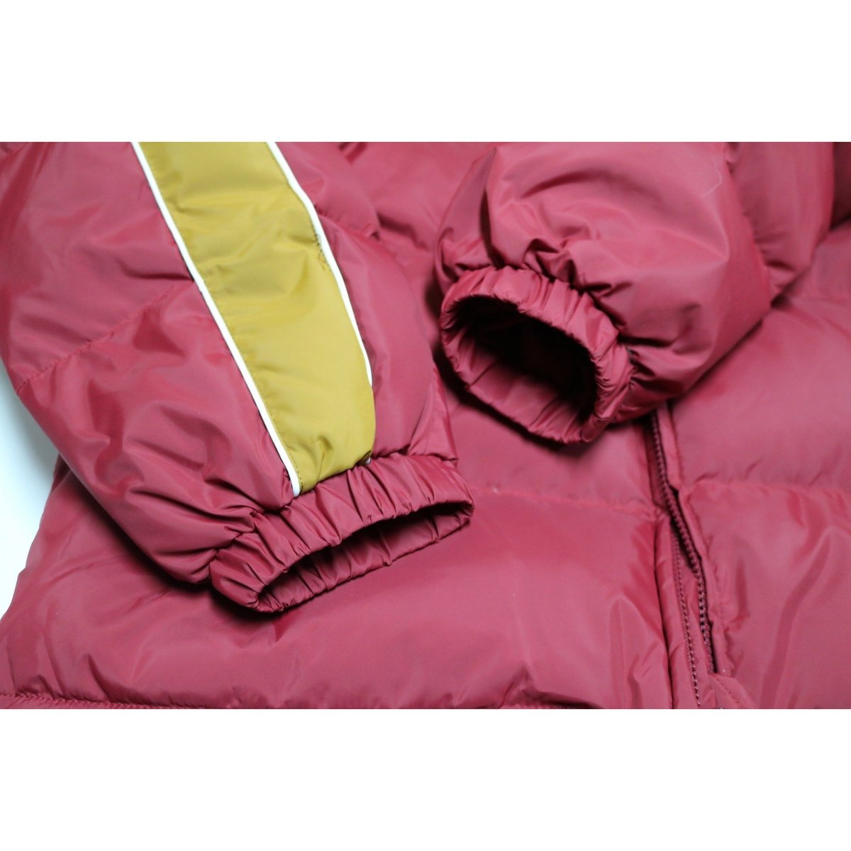 Supreme Stripe Panel Down Jacket Burgundy シュプリー