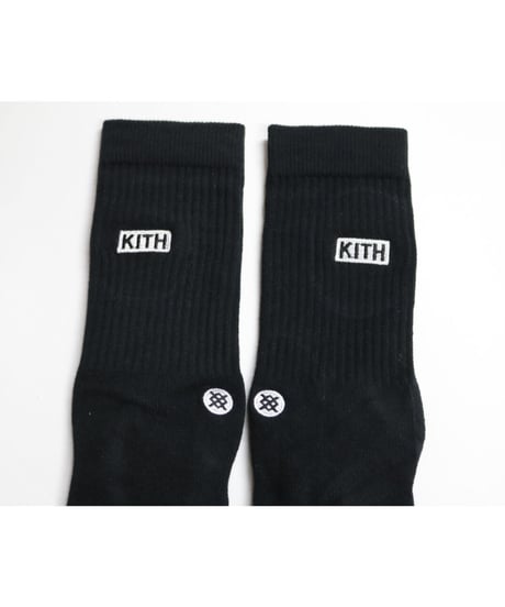 KITH CLASSIC LOGO STANCE SOX Black Size L (US 9-12 , JP 27-30cm)