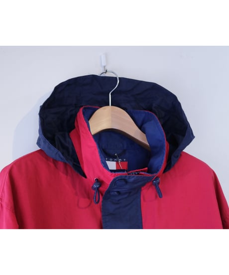 【古着】TOMMY HILFIGER NYLON JACKET Red/Navy Size L