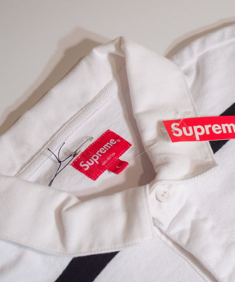 Supreme Striped Rugby White ラガーシャツ（ホワイト）