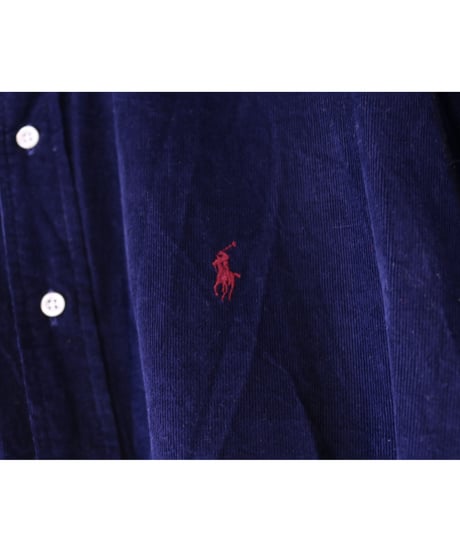 【古着】POLO RALPH LAUREN CORDUROY BD SHIRT Navy Size XXL