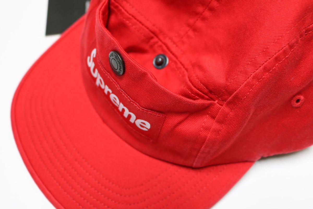 SUPREME 18AW Snap Button Pocket Camp Cap Red キャ