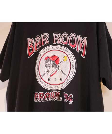 【古着】Fruit of the Loom BAR ROOM BRAWL 1994 Tee Black Size XL