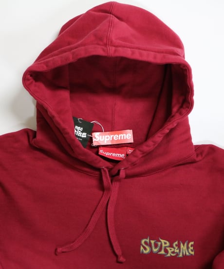 SUPREME  シュプリーム　プリント　プルパーカー　 CARDINAL赤　ワインレッド　LARGE   Lサイズ　FW18SW57