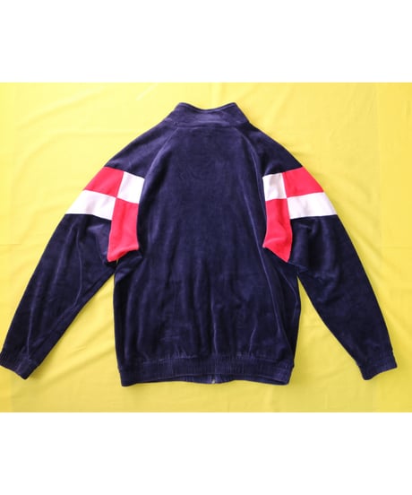 【古着】FILA VELOUR TRACK JACKET Navy/Red/White Size M