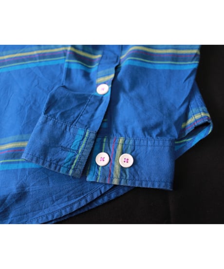 【古着】MNWKA Mishka Stripe BD Shirts Blue Size XXL