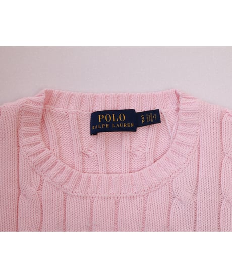 【古着】POLO RALPH LAUREN KNIT SWEATER Pink Size S