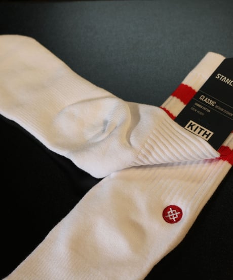 KITH Summer 18 x STANCE Socks Crew Height Red L (US 9-12 , JP 27-30cm)