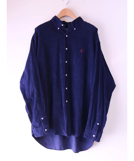 【古着】POLO RALPH LAUREN CORDUROY BD SHIRT Navy Size XXL