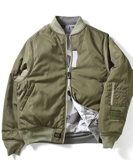 Lafayette CAMO REVERSIBLE FLIGHT JACKET MILITARY GREEN <M>