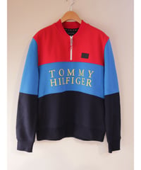 TOMMY HILFIGER PULLOVER HALFZIP TOP Red/Blue/Navy Size L