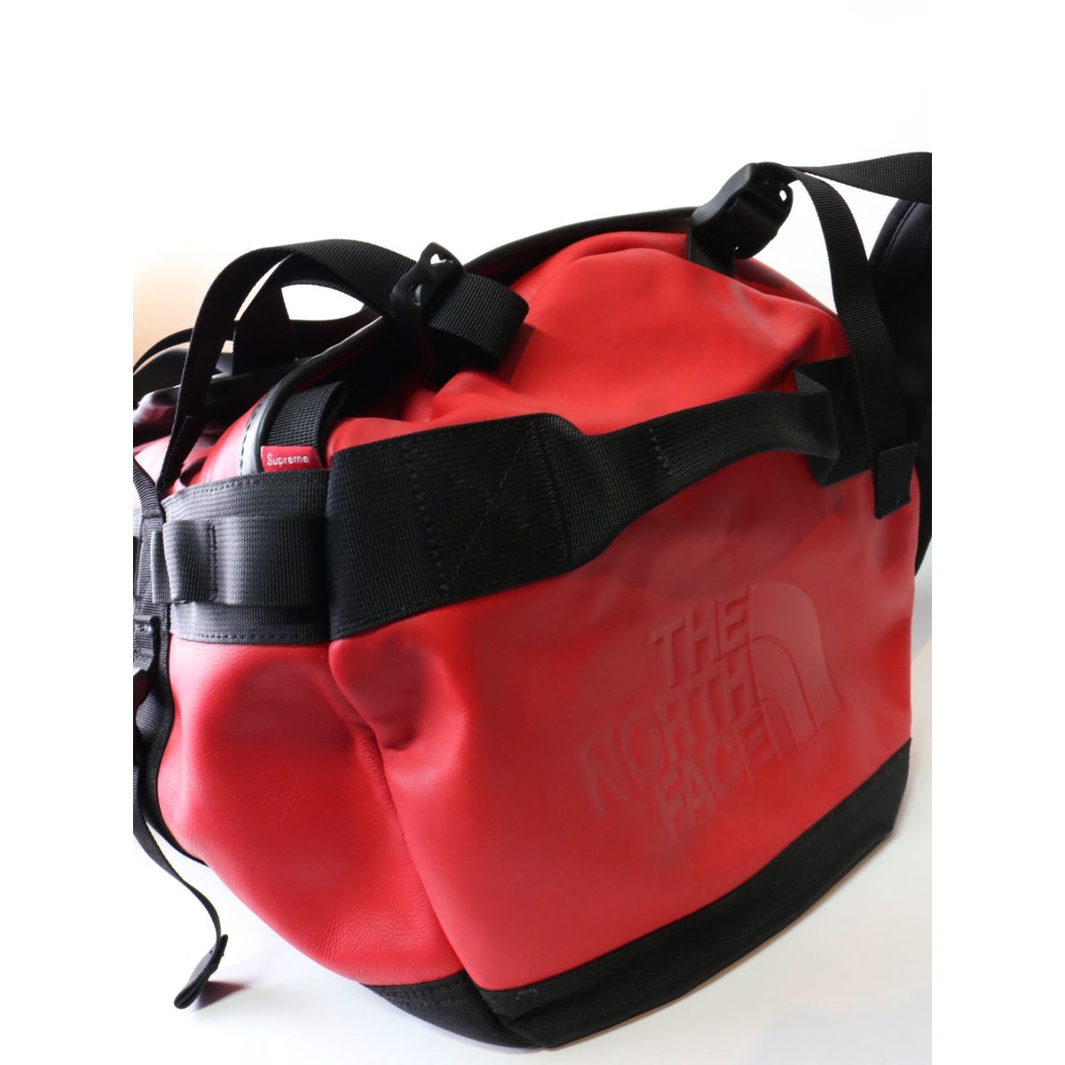 SUPREME x THE NORTH FACE LEATHER BOSTON BAG RED SUPREME x THE NORTH FACE LEATHER BOSTON BAG RED