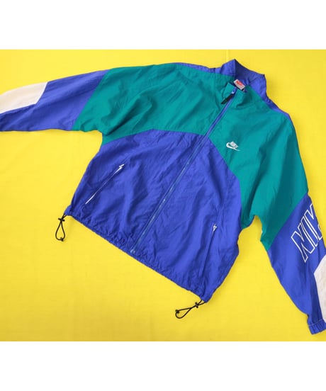 【古着】NIKE NYLON JACKET Green/Blue Size M