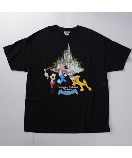 【古着】WALT DISNEY WORLD 50th CELEBRATION Tee Black Size XXL