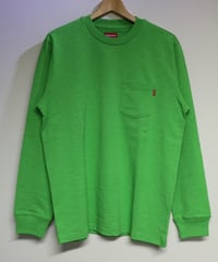 Supreme FW18KN50 M Main L/S Pocket Tee Lime Green M size