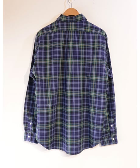 【古着】POLO RALPH LAUREN CHECK BD SHIRTS タータンチェック Navy/Green Size L