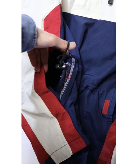 【古着】TOMMY JEANS NYLON PULLOVER ANORAK JACKET White Size XXL