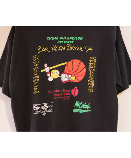 【古着】Fruit of the Loom BAR ROOM BRAWL 1994 Tee Black Size XL