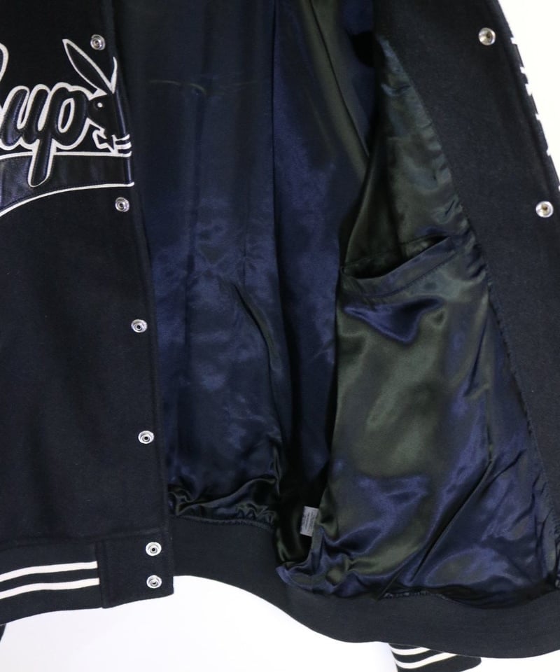 SUPREME x Playboy FW17 Wool Varsity Jacket Blac SUPREME x Playboy FW17 Wool Varsity Jacket Blac