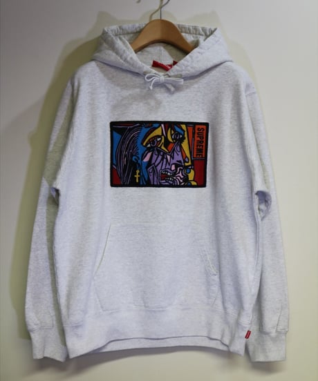 Supreme 18FW Chainstitch Hooded Sweatshirt Ash Grey L size