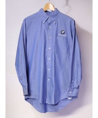 【古着】LANDS’ END BMW LOGO BUTTON DOWN SHIRT Sky Blue Size Regular
