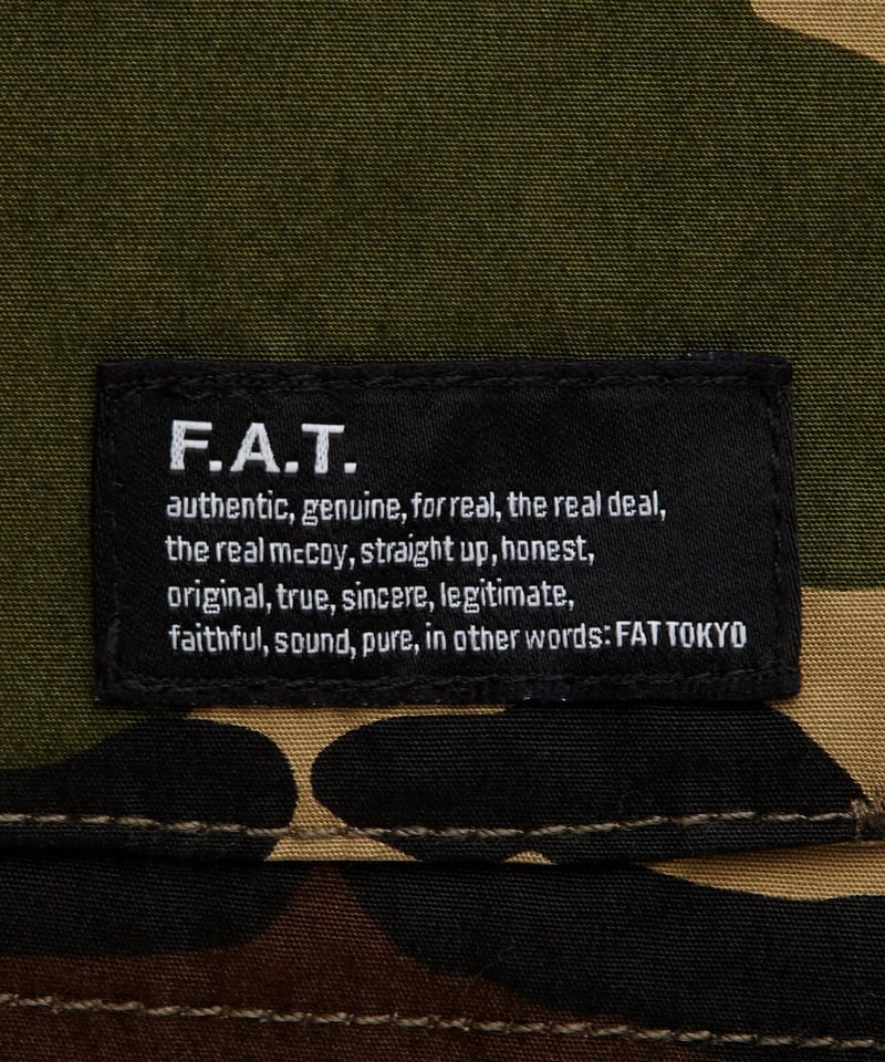 ミリタリー カーゴ ショート ハーフ パンツ リネン 100% fat face FAT DEFCON ショートパンツ ハーフパンツ WOODLAND 迷彩 カモ ファット