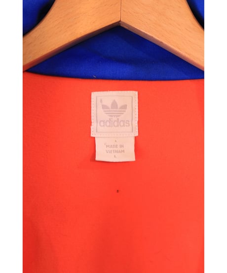【古着】ADIDAS JERSEY TRACK TOP Orange/Blue Size L