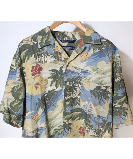 【古着】NAUTICA ALOHA BUTTON S/S SHIRT Total Pattern Size M
