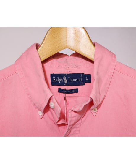 【古着】POLO RALPH LAUREN BD SHIRT Pink Size L
