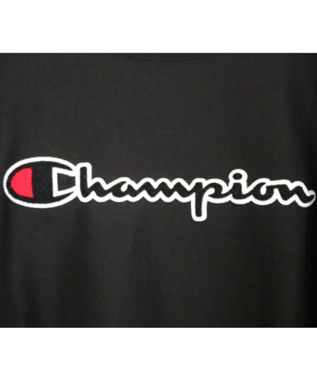 Champion Chenille Logo Reverse Weave  Sweatshirt BLACK Size XL