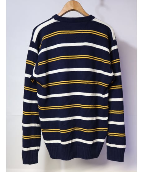【古着】TOMMY HILFIGER KNIT SWEATER Navy/Yellow/White Size L