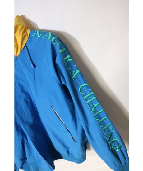 【古着】NAUTICA NYLON SAILING JACKET Blue/Yellow Size L