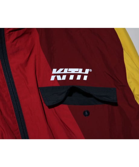 KITH Colorblocked Windbreaker W Hood Red Multi Size L
