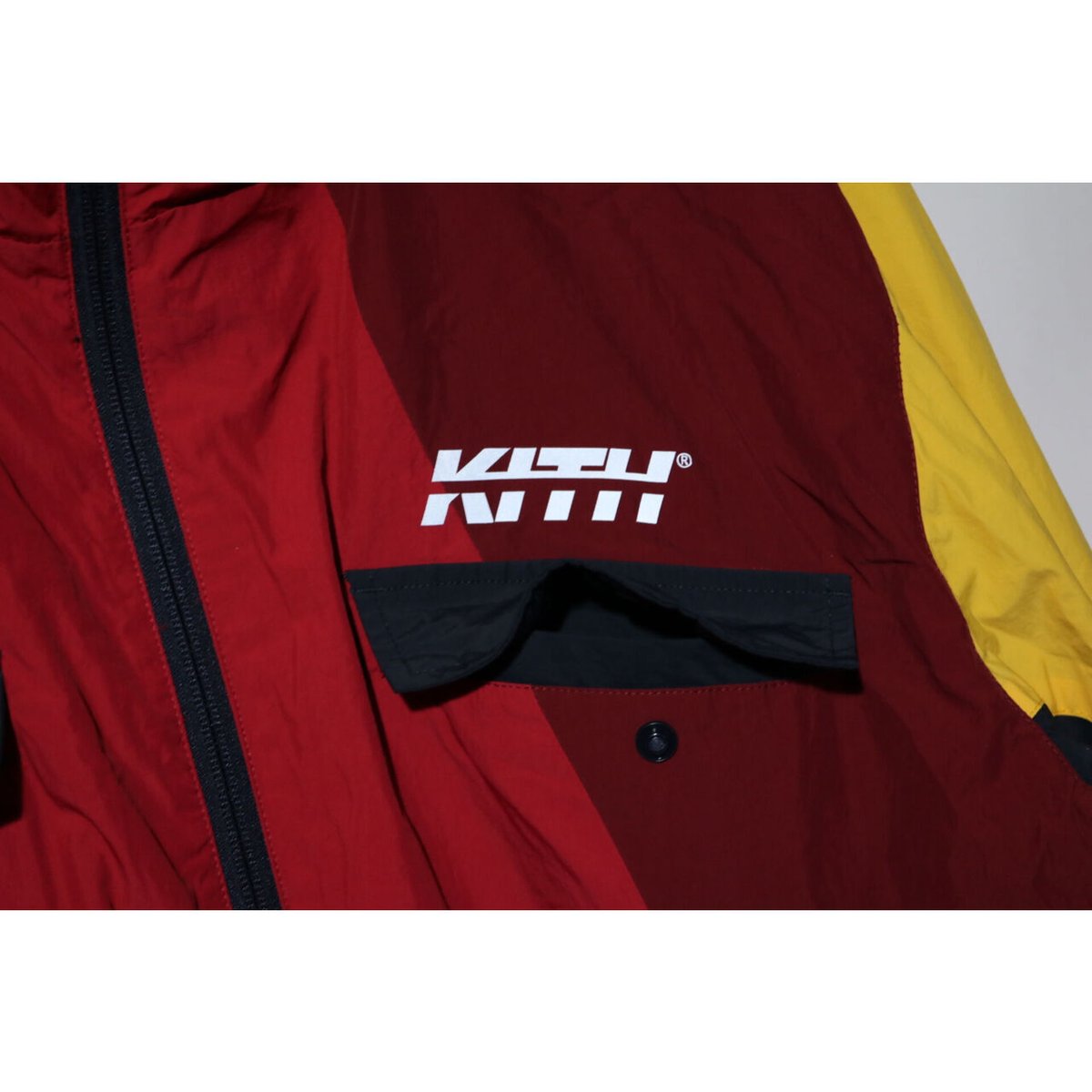 KITH Colorblocked Windbreaker W Hood Red Multi