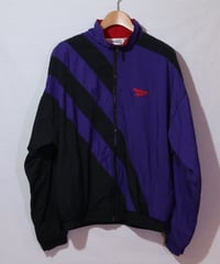 【古着】REEBOK ZIPUP NYLON JACKET Purple/Black/Red Size L