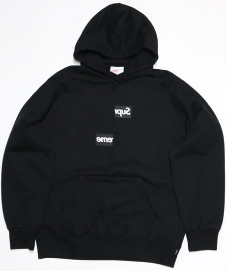 Supreme×COMME des GARCONS SHIRT 2018AW Split Box Logo Hooded Sweatshirt ブラック XL