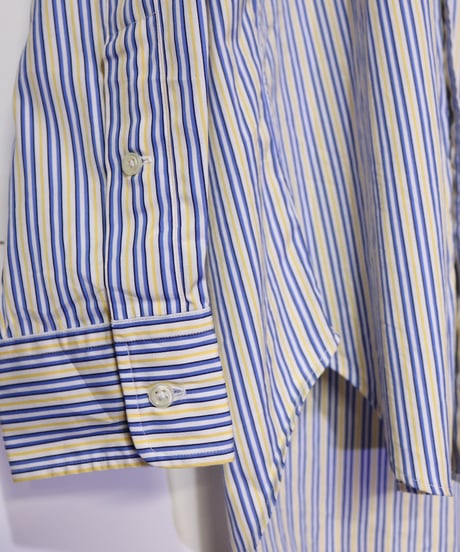 【古着】POLO RALPH LAUREN L/S STRIPE SHIRT Yellow/Blue Size M